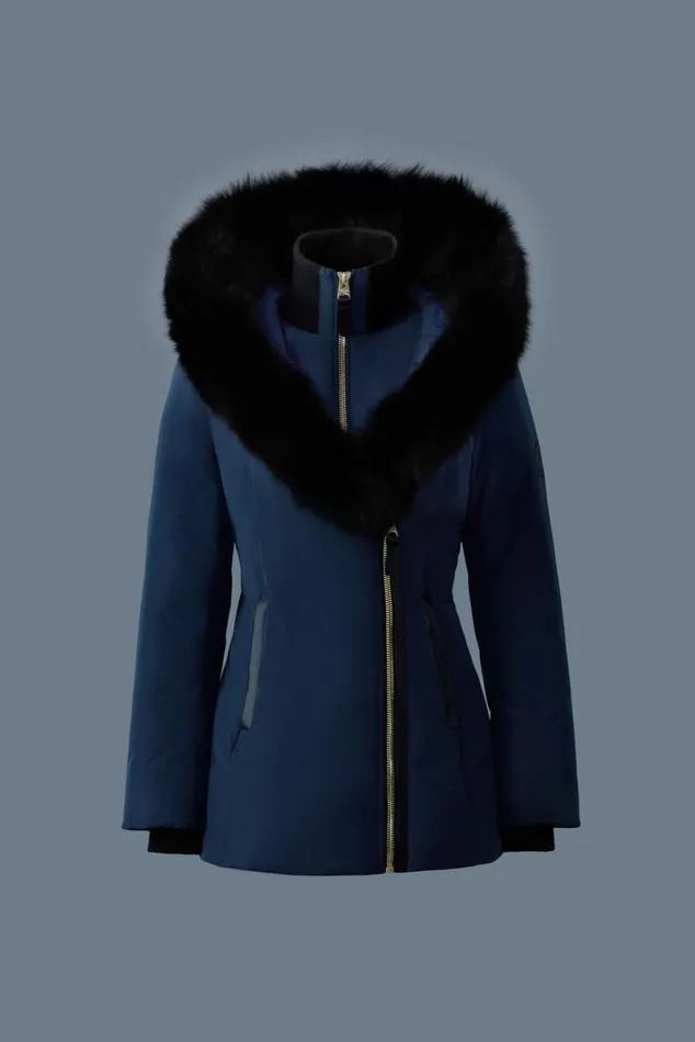 Downs and Jackets Women Mackage ADALI Down Coat With Blue Fox Fur Signature Mackage Collar Black Downs and Jackets Women Mackage ADALI Down Coat With Blue Fox Fur Signature Mackage Collar Black