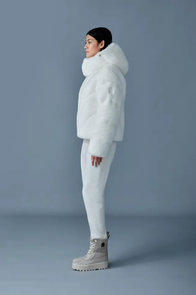 Downs and Jackets Women Mackage ANIK Brushed Fauxfur Down Jacket Carbon Downs and Jackets Women Mackage ANIK Brushed Fauxfur Down Jacket Carbon