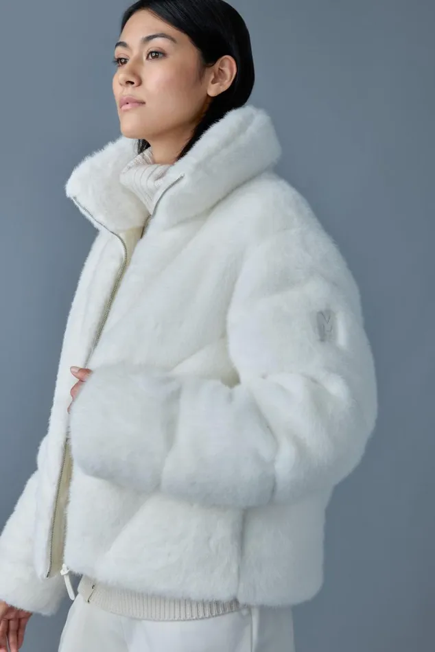 Downs and Jackets Women Mackage ANIK Brushed Fauxfur Down Jacket Carbon Downs and Jackets Women Mackage ANIK Brushed Fauxfur Down Jacket Carbon