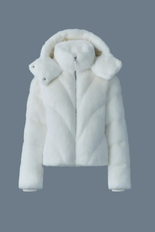 Downs and Jackets Women Mackage ANIK Brushed Fauxfur Down Jacket Carbon Downs and Jackets Women Mackage ANIK Brushed Fauxfur Down Jacket Carbon