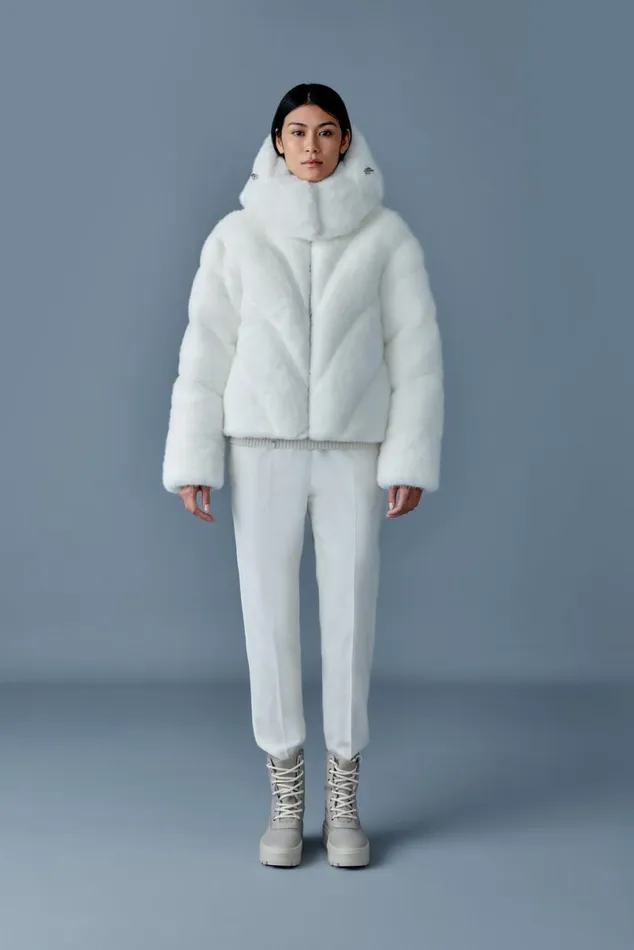 Downs and Jackets Women Mackage ANIK Brushed Fauxfur Down Jacket Carbon Downs and Jackets Women Mackage ANIK Brushed Fauxfur Down Jacket Carbon
