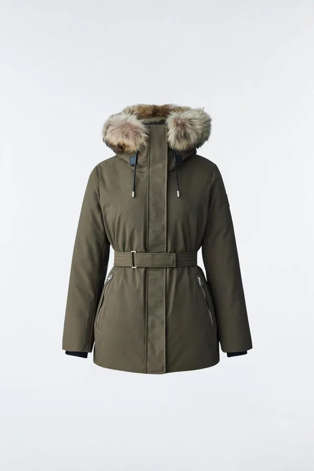 Downs and Jackets Women Mackage JENI 2in1 Down Parka With Removable Bib And Natural Fur Black