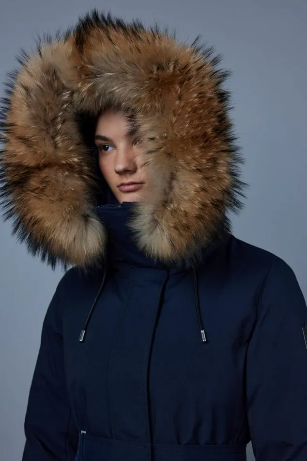 Downs and Jackets Women Mackage JENI 2in1 Down Parka With Removable Bib And Natural Fur Black