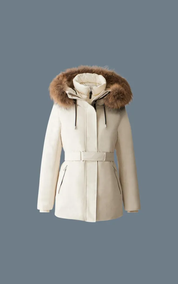 Downs and Jackets Women Mackage JENI 2in1 Down Parka With Removable Bib And Natural Fur Black