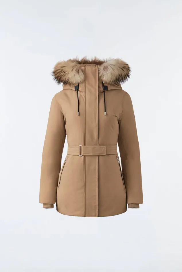 Downs and Jackets Women Mackage JENI 2in1 Down Parka With Removable Bib And Natural Fur Black