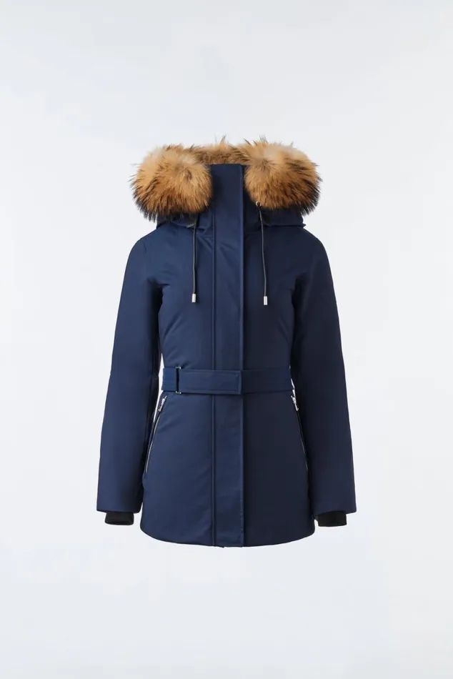 Downs and Jackets Women Mackage JENI 2in1 Down Parka With Removable Bib And Natural Fur Black