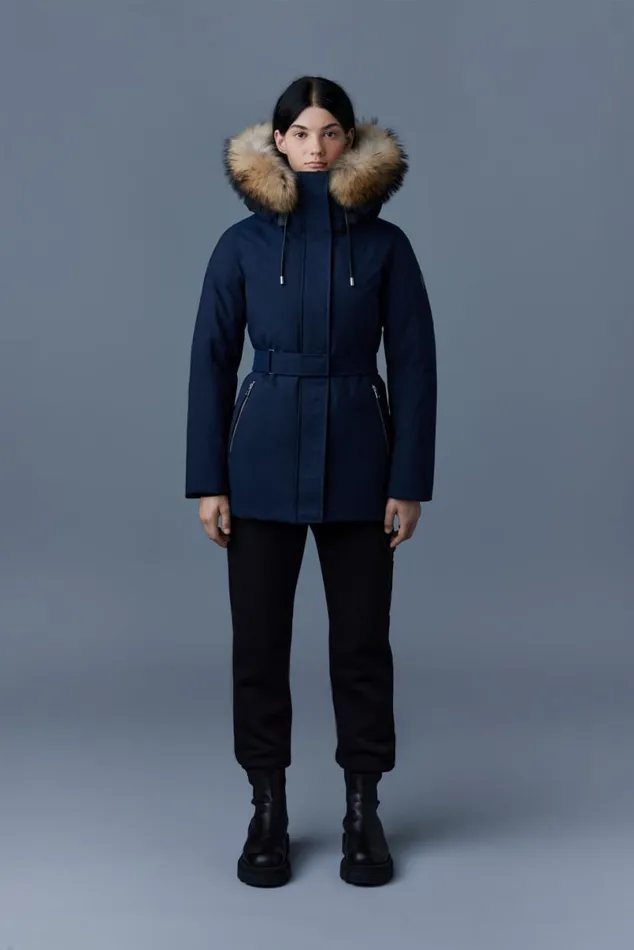 Downs and Jackets Women Mackage JENI 2in1 Down Parka With Removable Bib And Natural Fur Black