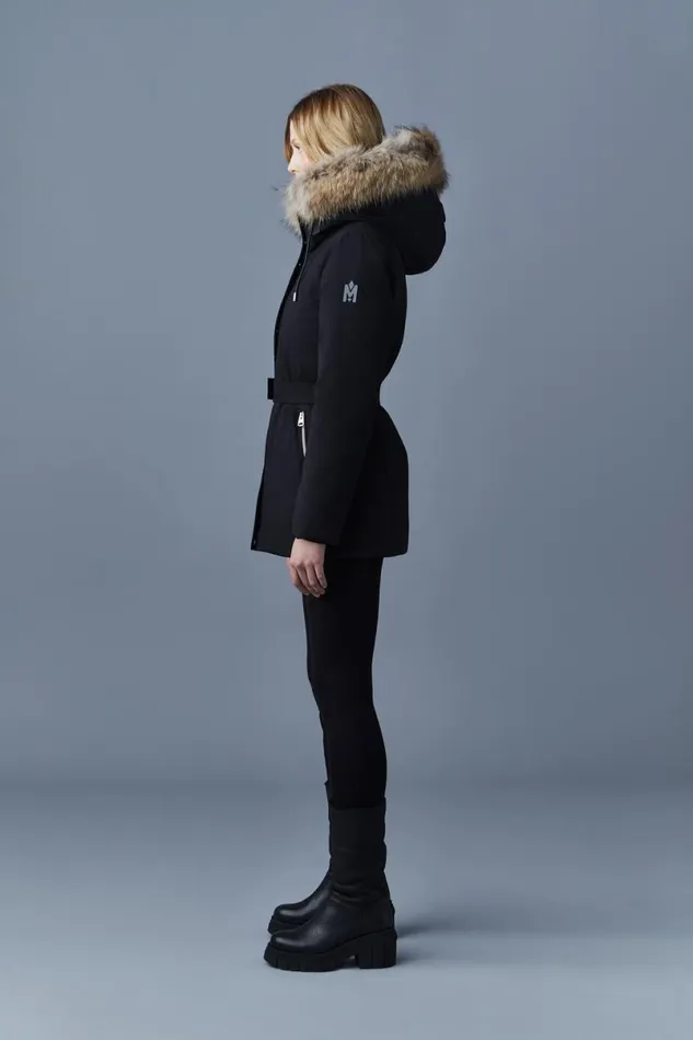Downs and Jackets Women Mackage JENI 2in1 Down Parka With Removable Bib And Natural Fur Black