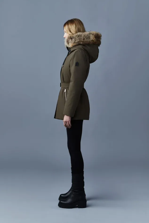 Downs and Jackets Women Mackage JENI 2in1 Down Parka With Removable Bib And Natural Fur Black