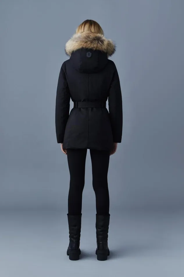 Downs and Jackets Women Mackage JENI 2in1 Down Parka With Removable Bib And Natural Fur Black