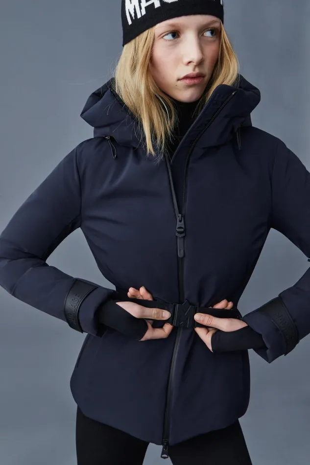Downs and Jackets Women Mackage KRYSTAL Agile360 Belted Down Ski Jacket With Hood Black Downs and Jackets Women Mackage KRYSTAL Agile360 Belted Down Ski Jacket With Hood Black