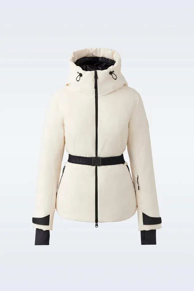 Downs and Jackets Women Mackage KRYSTAL Agile360 Belted Down Ski Jacket With Hood Black Downs and Jackets Women Mackage KRYSTAL Agile360 Belted Down Ski Jacket With Hood Black