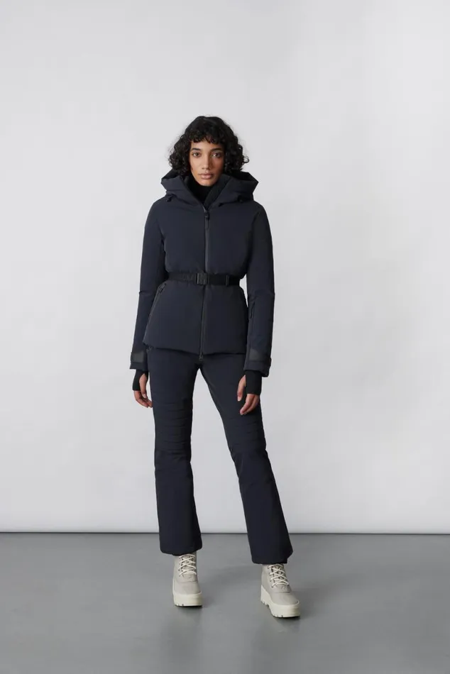 Downs and Jackets Women Mackage KRYSTAL Agile360 Belted Down Ski Jacket With Hood Black Downs and Jackets Women Mackage KRYSTAL Agile360 Belted Down Ski Jacket With Hood Black