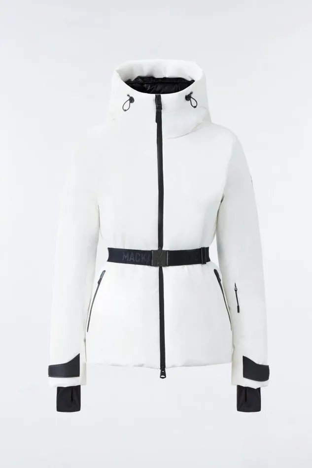 Downs and Jackets Women Mackage KRYSTAL Agile360 Belted Down Ski Jacket With Hood Black Downs and Jackets Women Mackage KRYSTAL Agile360 Belted Down Ski Jacket With Hood Black