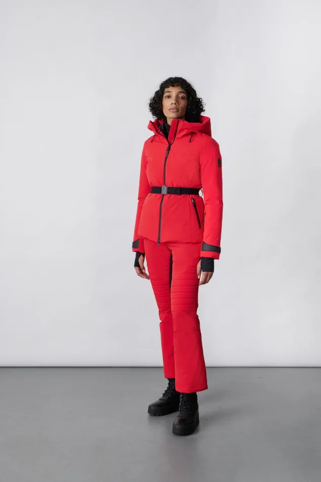 Downs and Jackets Women Mackage KRYSTAL Agile360 Belted Down Ski Jacket With Hood Black Downs and Jackets Women Mackage KRYSTAL Agile360 Belted Down Ski Jacket With Hood Black