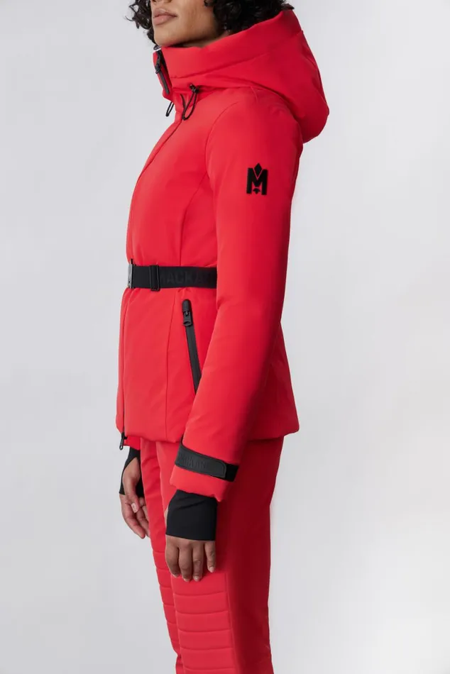 Downs and Jackets Women Mackage KRYSTAL Agile360 Belted Down Ski Jacket With Hood Black Downs and Jackets Women Mackage KRYSTAL Agile360 Belted Down Ski Jacket With Hood Black