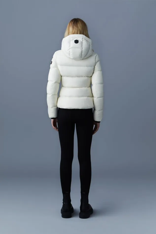 Downs and Jackets Women Mackage MADALYN Lustrous Light Down Jacket With Hood For Ladies White Downs and Jackets Women Mackage MADALYN Lustrous Light Down Jacket With Hood For Ladies White