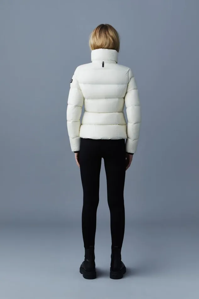 Downs and Jackets Women Mackage MADALYN Lustrous Light Down Jacket With Hood For Ladies White Downs and Jackets Women Mackage MADALYN Lustrous Light Down Jacket With Hood For Ladies White