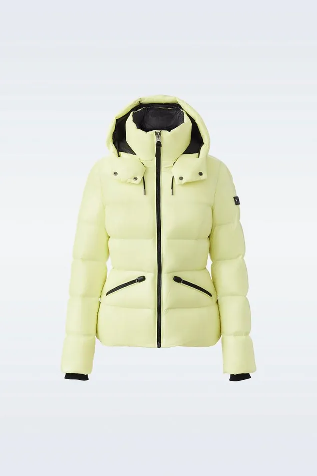 Downs and Jackets Women Mackage MADALYN Lustrous Light Down Jacket With Hood For Ladies White Downs and Jackets Women Mackage MADALYN Lustrous Light Down Jacket With Hood For Ladies White