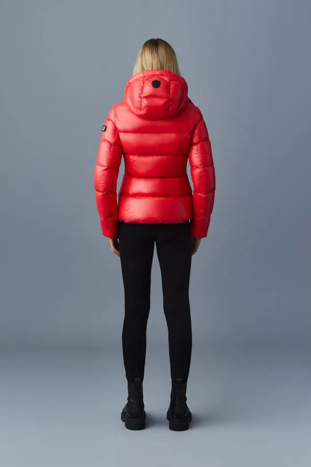 Downs and Jackets Women Mackage MADALYN Lustrous Light Down Jacket With Hood For Ladies White Downs and Jackets Women Mackage MADALYN Lustrous Light Down Jacket With Hood For Ladies White