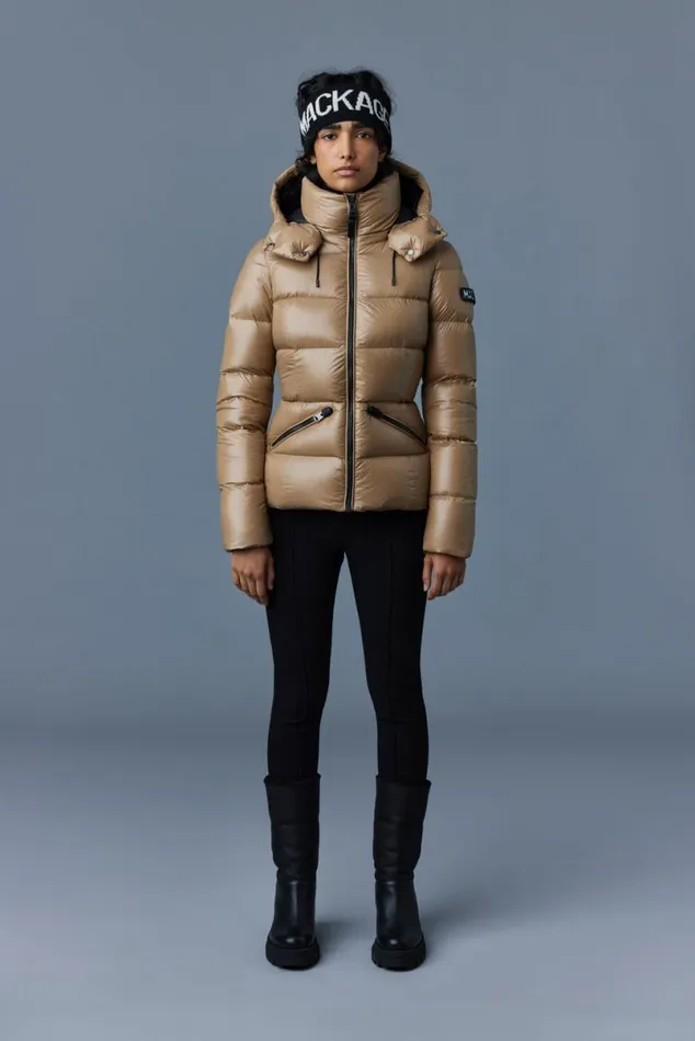 Downs and Jackets Women Mackage MADALYN Lustrous Light Down Jacket With Hood For Ladies White Downs and Jackets Women Mackage MADALYN Lustrous Light Down Jacket With Hood For Ladies White