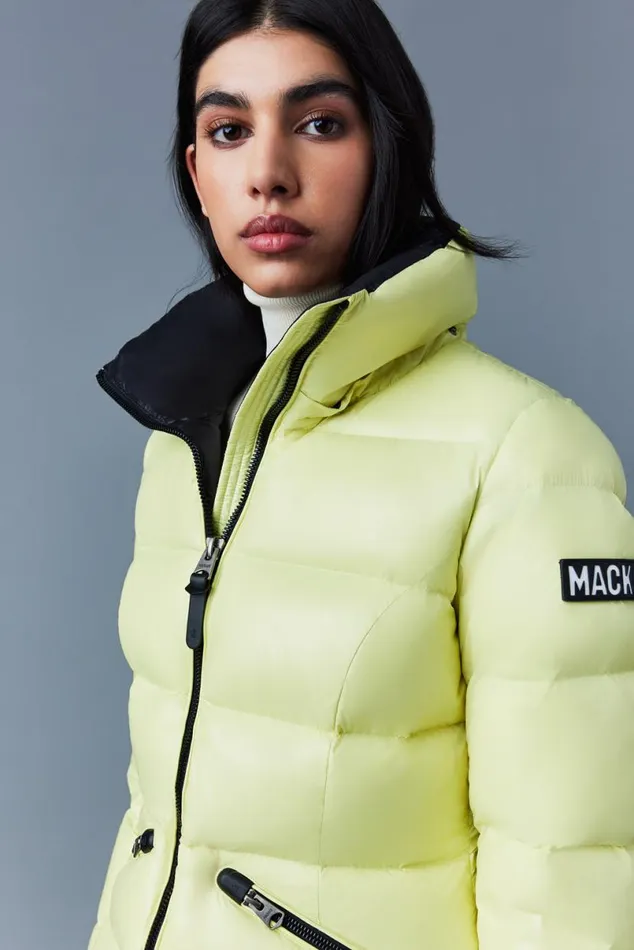 Downs and Jackets Women Mackage MADALYN Lustrous Light Down Jacket With Hood For Ladies White Downs and Jackets Women Mackage MADALYN Lustrous Light Down Jacket With Hood For Ladies White