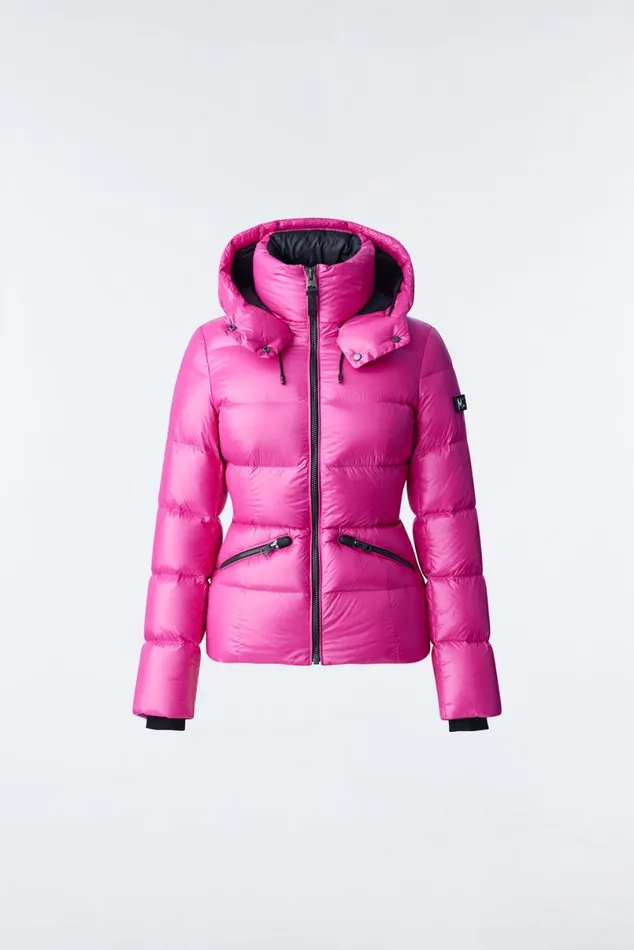 Downs and Jackets Women Mackage MADALYN Lustrous Light Down Jacket With Hood For Ladies White Downs and Jackets Women Mackage MADALYN Lustrous Light Down Jacket With Hood For Ladies White