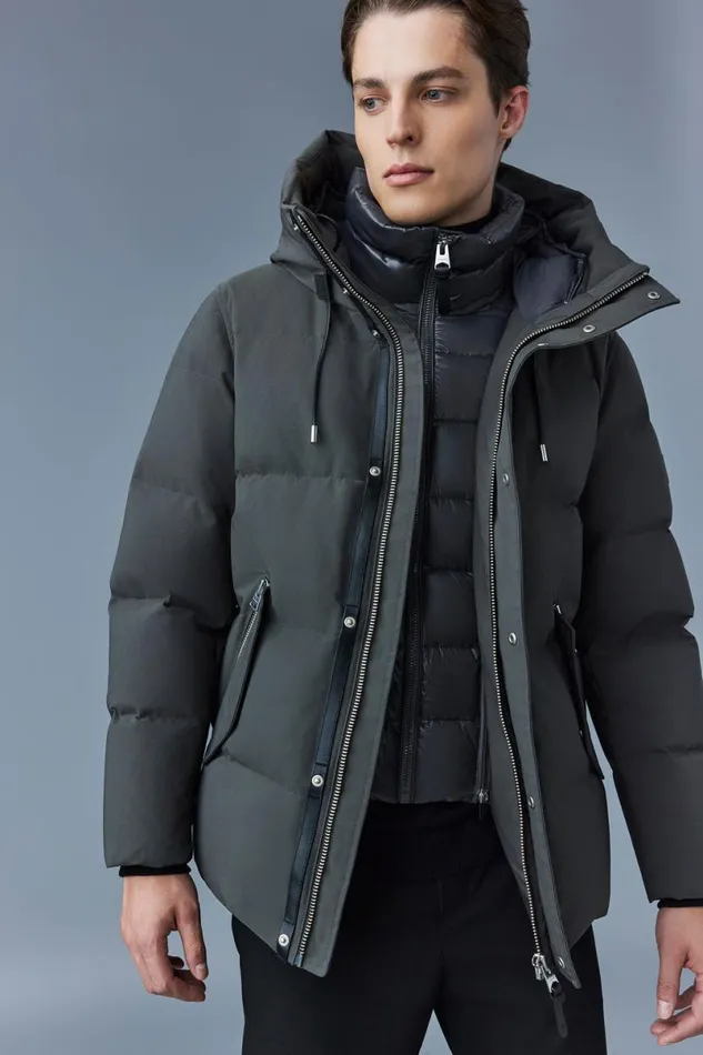 Downs and Parkas Men Mackage GRAYDON 2in1 Lustrous Light Down Jacket Trench