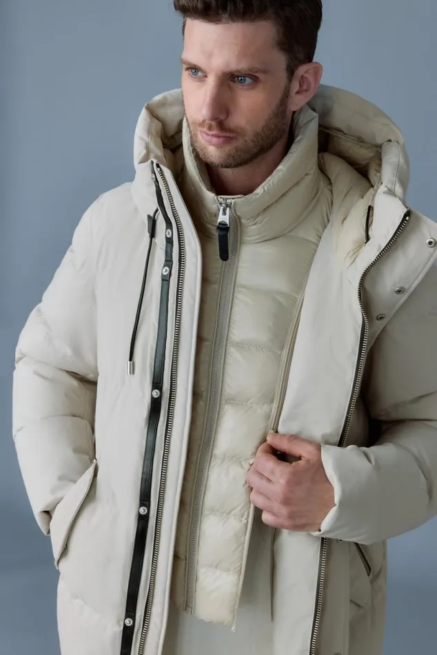 Downs and Parkas Men Mackage GRAYDON 2in1 Lustrous Light Down Jacket Trench