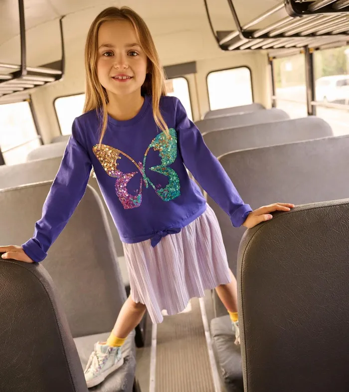 Dresses Girls Hatley Girls Sequin Butterfly Skirt Dress