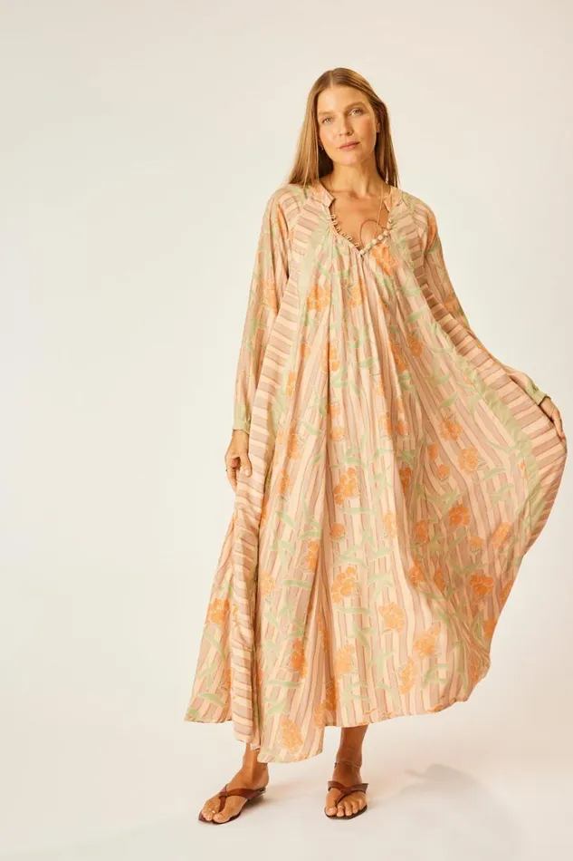 Dresses Shop Natalie Martin FIORE MAXI Chamomile Apricot