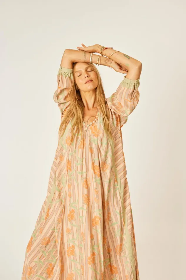 Dresses Shop Natalie Martin FIORE MAXI Chamomile Apricot