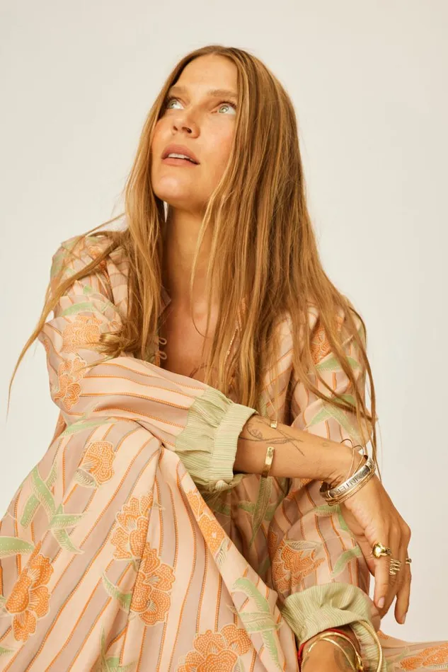 Dresses Shop Natalie Martin FIORE MAXI Chamomile Apricot