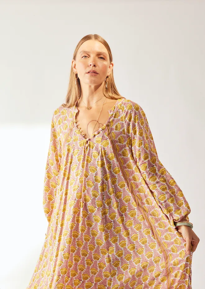 Dresses Shop Natalie Martin FIORE SHORT DRESS Tulip Print Bahamas Pink