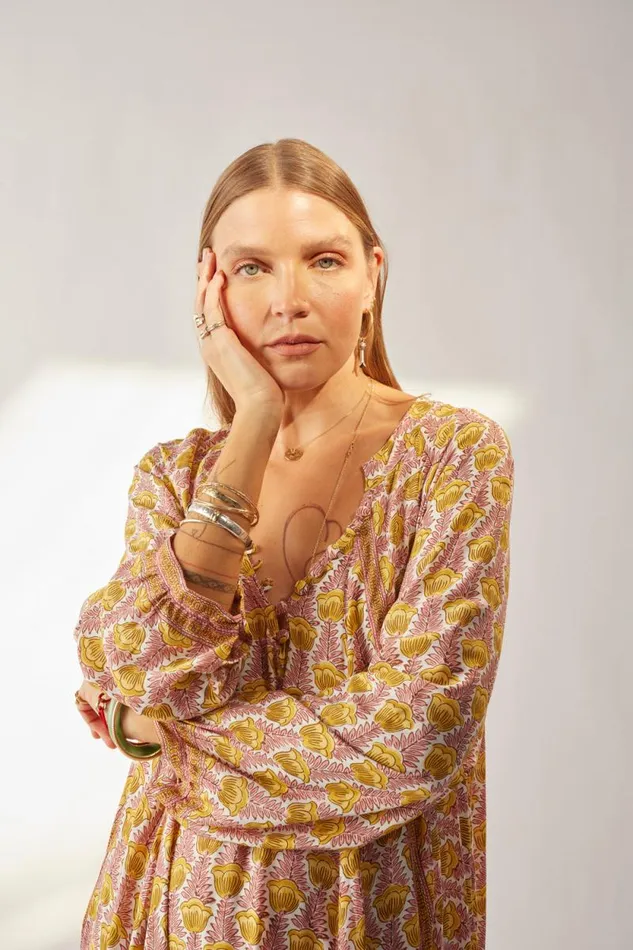 Dresses Shop Natalie Martin FIORE SHORT DRESS Tulip Print Bahamas Pink