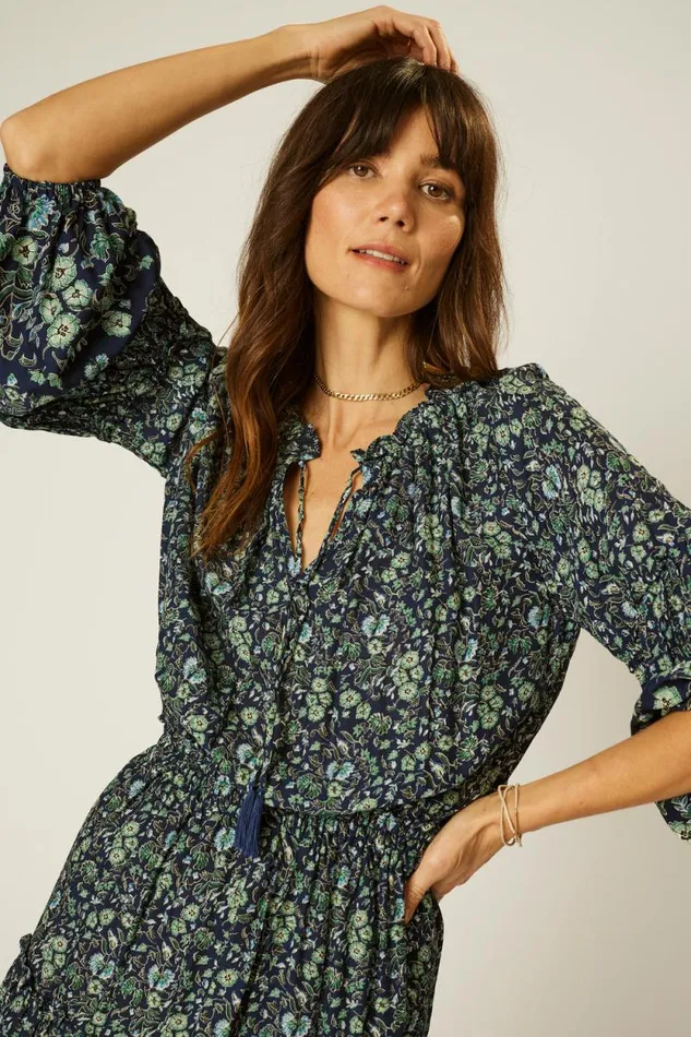 Dresses Shop Natalie Martin MAGGIE DRESS Petite Fleur Marine