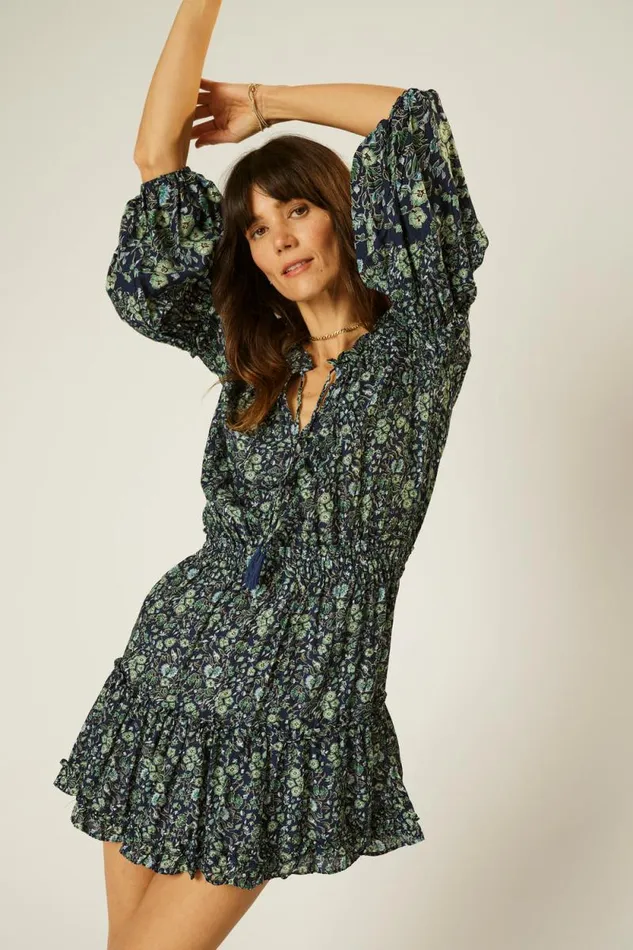 Dresses Shop Natalie Martin MAGGIE DRESS Petite Fleur Marine