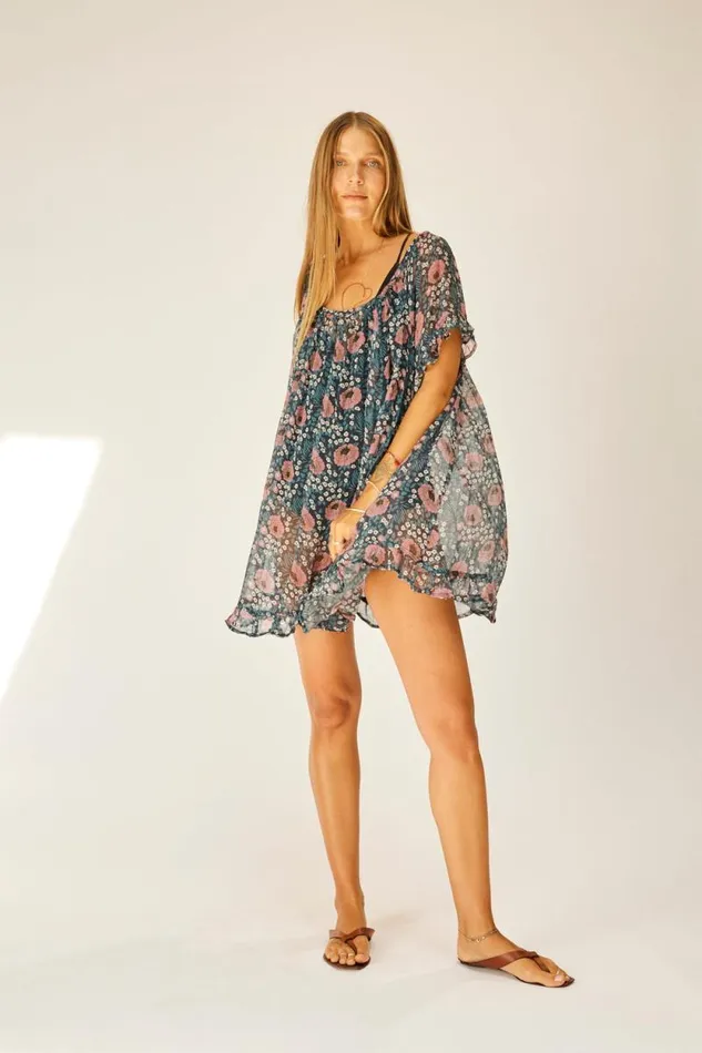 Dresses Shop Natalie Martin MARINA DRESS Vintage Flowers Indigo