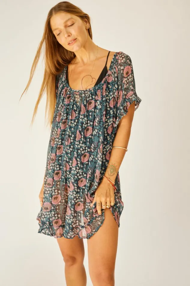 Dresses Shop Natalie Martin MARINA DRESS Vintage Flowers Indigo