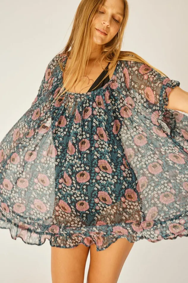 Dresses Shop Natalie Martin MARINA DRESS Vintage Flowers Indigo