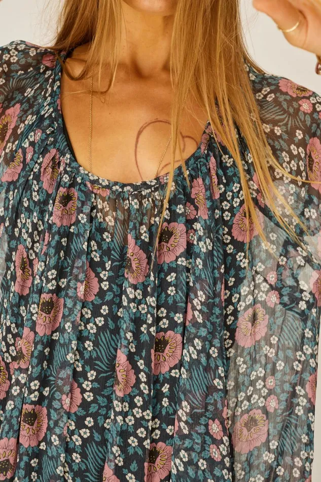 Dresses Shop Natalie Martin MARINA DRESS Vintage Flowers Indigo