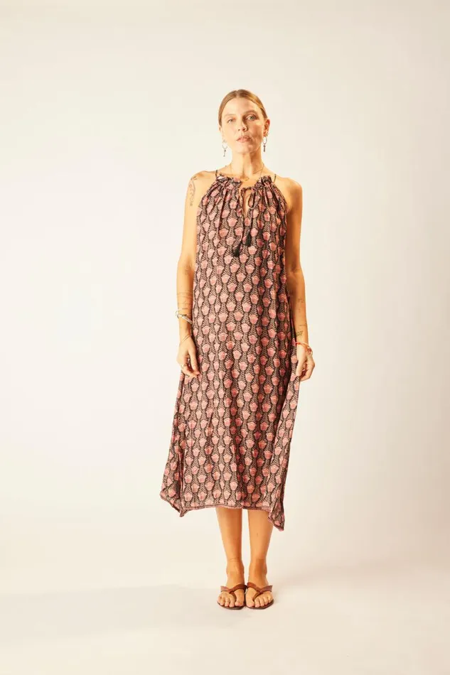 Dresses Shop Natalie Martin MARLIEN DRESS Tulip Print Kamari Black