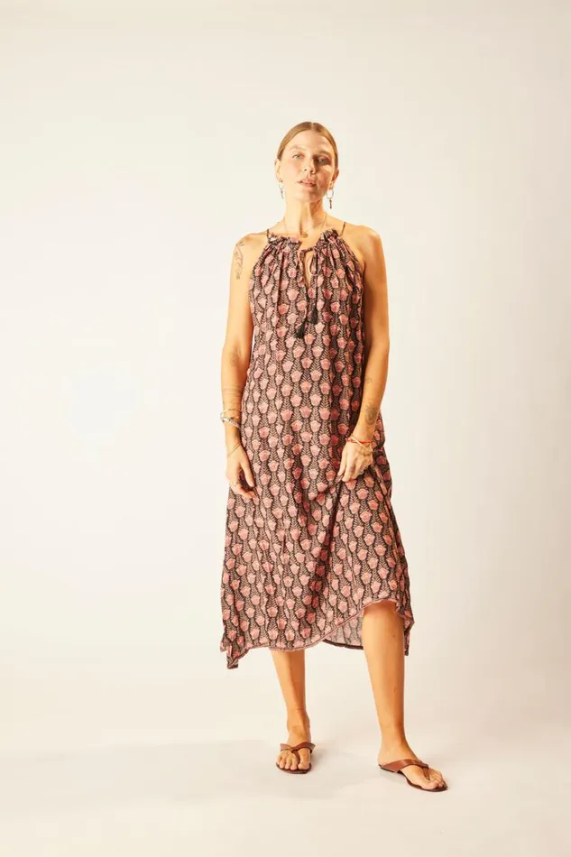 Dresses Shop Natalie Martin MARLIEN DRESS Tulip Print Kamari Black