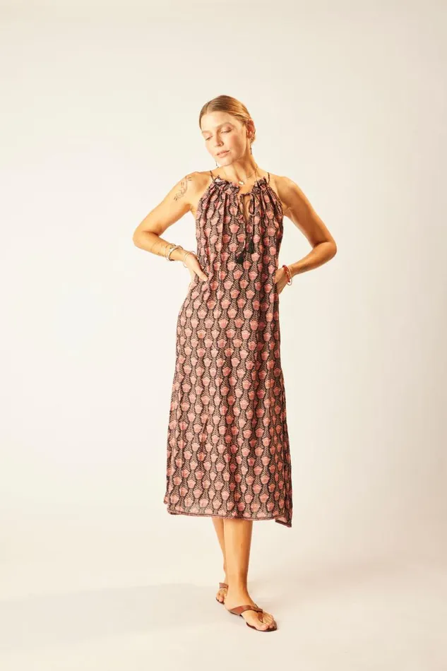 Dresses Shop Natalie Martin MARLIEN DRESS Tulip Print Kamari Black
