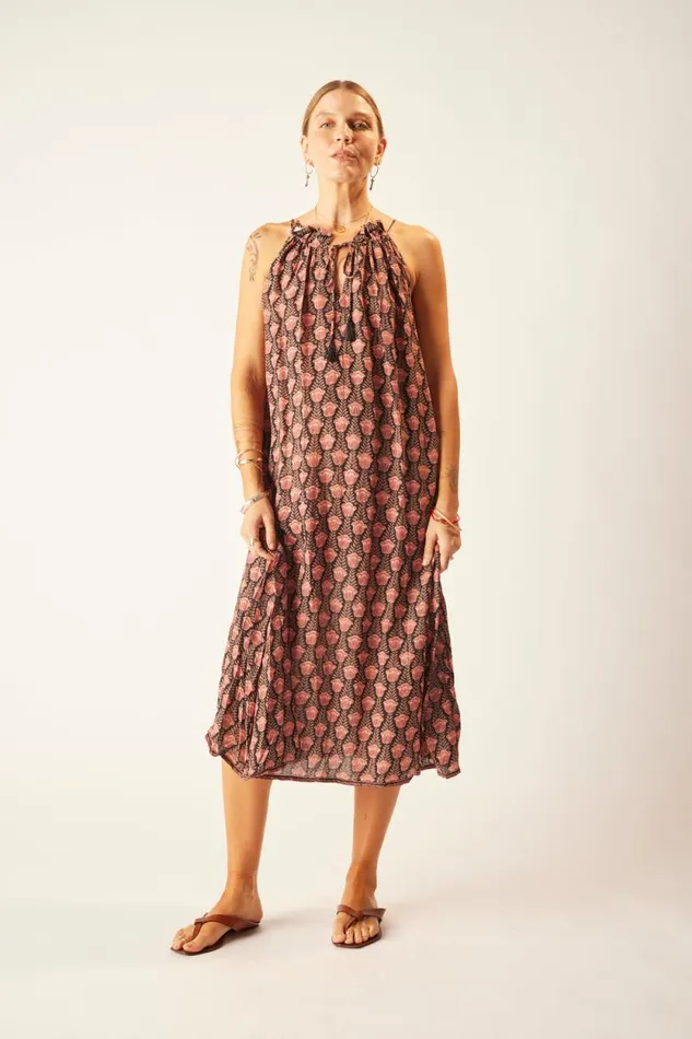 Dresses Shop Natalie Martin MARLIEN DRESS Tulip Print Kamari Black