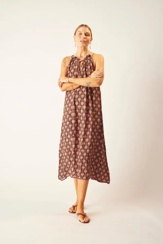Dresses Shop Natalie Martin MARLIEN DRESS Tulip Print Kamari Black