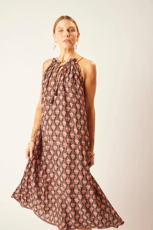 Dresses Shop Natalie Martin MARLIEN DRESS Tulip Print Kamari Black