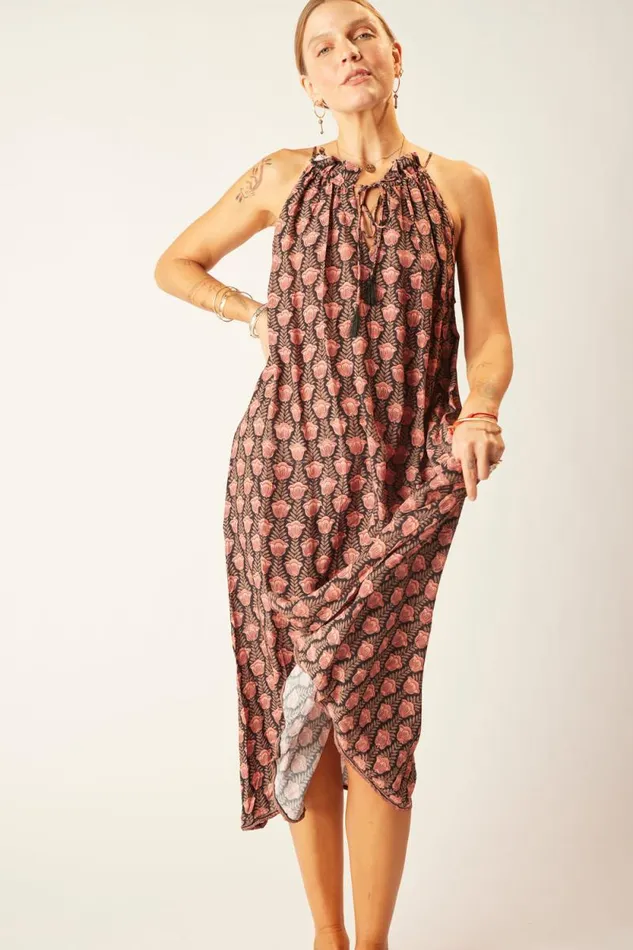 Dresses Shop Natalie Martin MARLIEN DRESS Tulip Print Kamari Black