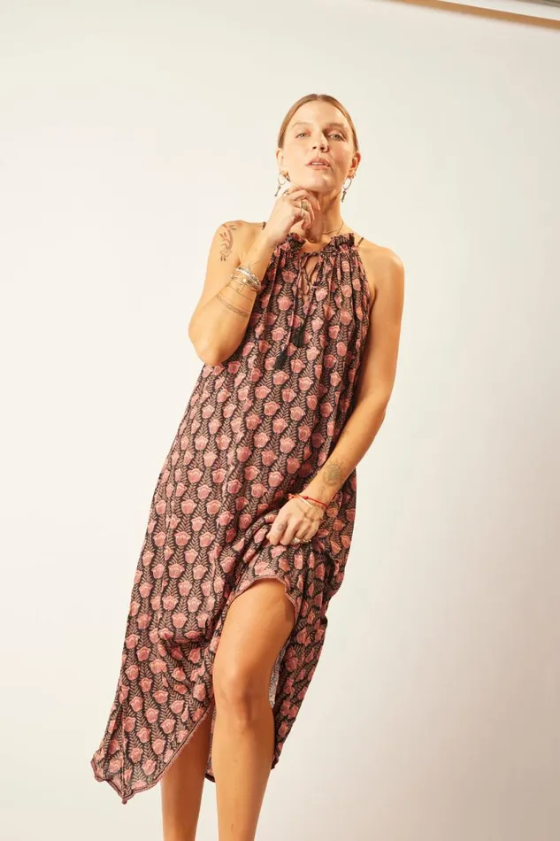 Dresses Shop Natalie Martin MARLIEN DRESS Tulip Print Kamari Black