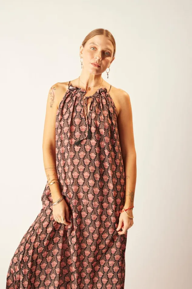 Dresses Shop Natalie Martin MARLIEN DRESS Tulip Print Kamari Black
